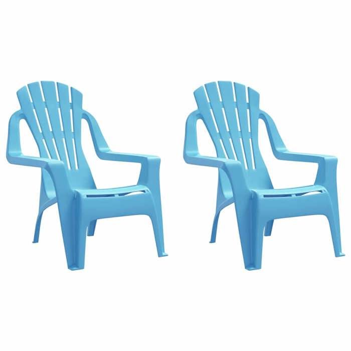 RebaisChaises de jardin - Siège avec Accoudoirs 1 place - pour enfants lot de 2 bleu 37x34x44cm PP CL574427