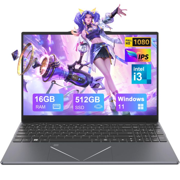 PC portable-15.6Intel I316Go RAM DDR4 512Go SSDWindows 11PROWiFi5HDMI，Ordinateur Portable
