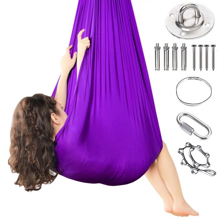 Hamac Suspendu Thérapie Enfant – 280x150 Cm, Capacité 100 Kg – Inclut Accessoires De Fixation