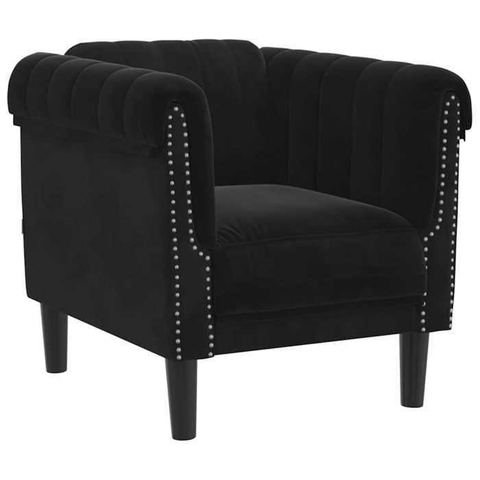 “Winter SaleTOP Fauteuil/Chaise-Sofa Noir - Fauteuil noir velours PRO87301