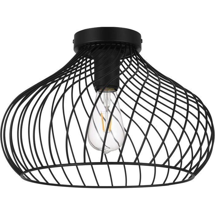 Plafonnier Eglo Staverton en métal noir - Lustre moderne pour salon et chambre