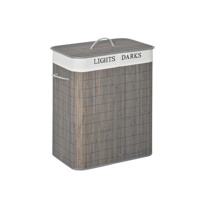 Panier à linge HOMCOM 100 litres avec couvercle panier de rangement pliable et anti-éclaboussures pour vêtements sales gris