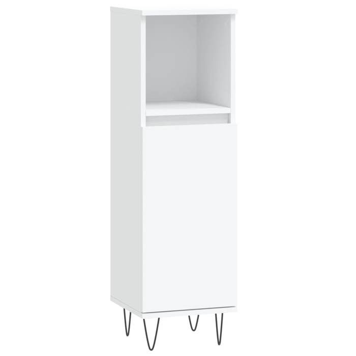 En solde Armoire de salle de bain - Armoire WC - Meuble WC - blanc 30x30x100 cm bois dingénierie L2067