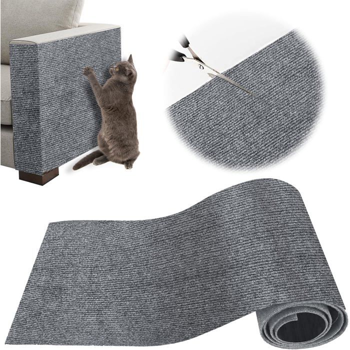 Griffoir Chat CanapéProtection Canape Chat Anti Griffe 100x30cmGriffoir pourFacile à CouperMeublesMursSisal et Moquette(Gris)