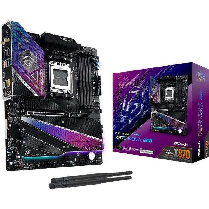 Carte mere Asrock X870 Nova WiFi AM5 ATX HDMI/USB-C DDR5 - AMD Sockel AM5 (Ryzen Zen4) - ATX (90-MXBT20-A0UAYZ)