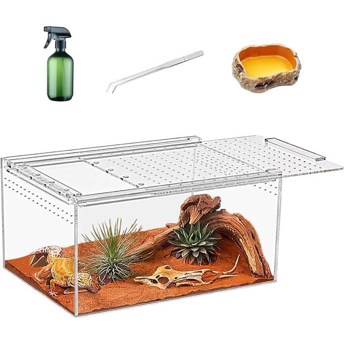Kit de Terrarium pour Reptiles boîte d élevage pour Reptiles 12 *7 *6 Enceinte en Acrylique magnétique pour