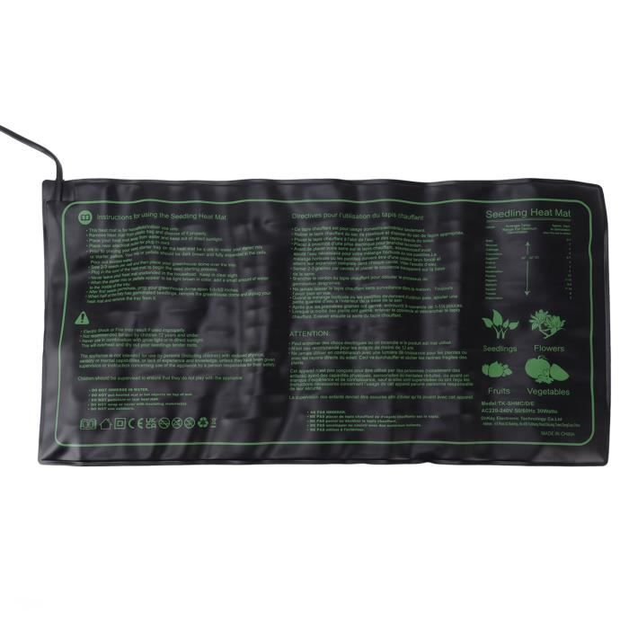 Tapis Chauffant Pour Semis Apritsce Avec Thermostat - 6 Niveaux Température Et Minuterie - 30W 53x25cm