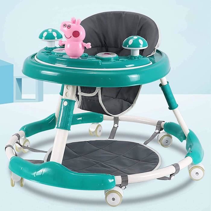 UBRAVOO Trotteur Bebe, Trotteurs Marche Bebe avec Roue Universelle et  Hauteur réglable, Pliant Trotteur pour Filles & Garçons 6-18 Mois, ZM-01,  Bleu Lin : : Bébé et Puériculture