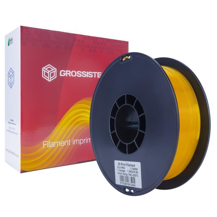 Filament 3D Translucide Orange PLA 1.75mm pour imprimante 3D ou Stylo 3D  Bobine 1 Kg Grossiste3D® - Cdiscount Informatique