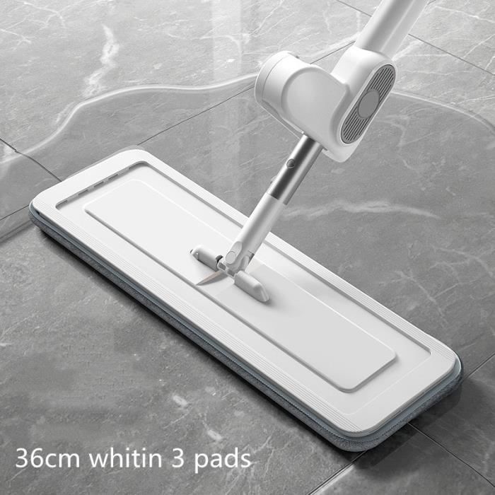 Balai Plat Réutilisable - Serpillière Humide Et Sèche, 117 Cm, Pour Sols Bois Et Carrelage