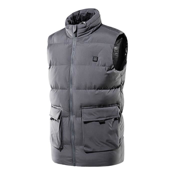 Gilet de pêche Gilet de pêche en plein air grande taille, gilet de chasse avec poches, marron, gris, vert pour la pêche en rivière en plein air (couleur : gris, taille
