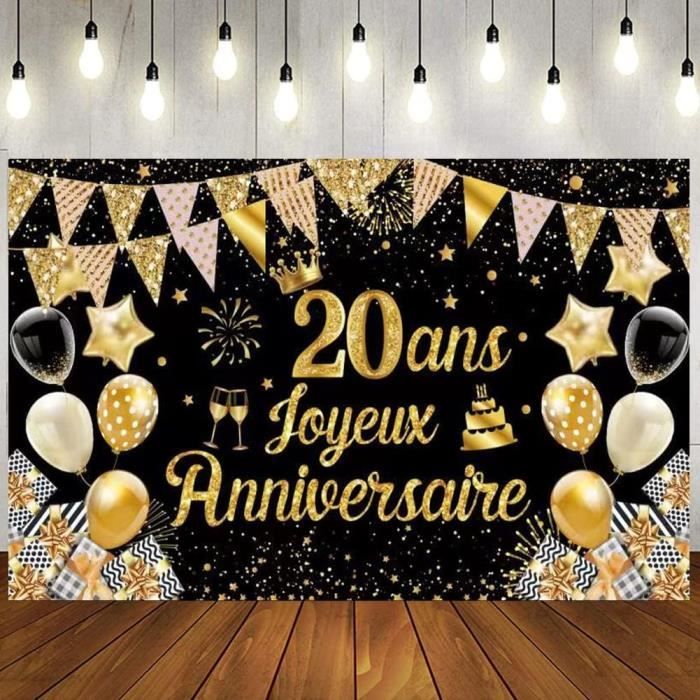 20 Ans Banderole Joyeux Anniversaire Bannière Joyeux Anniversaire 20