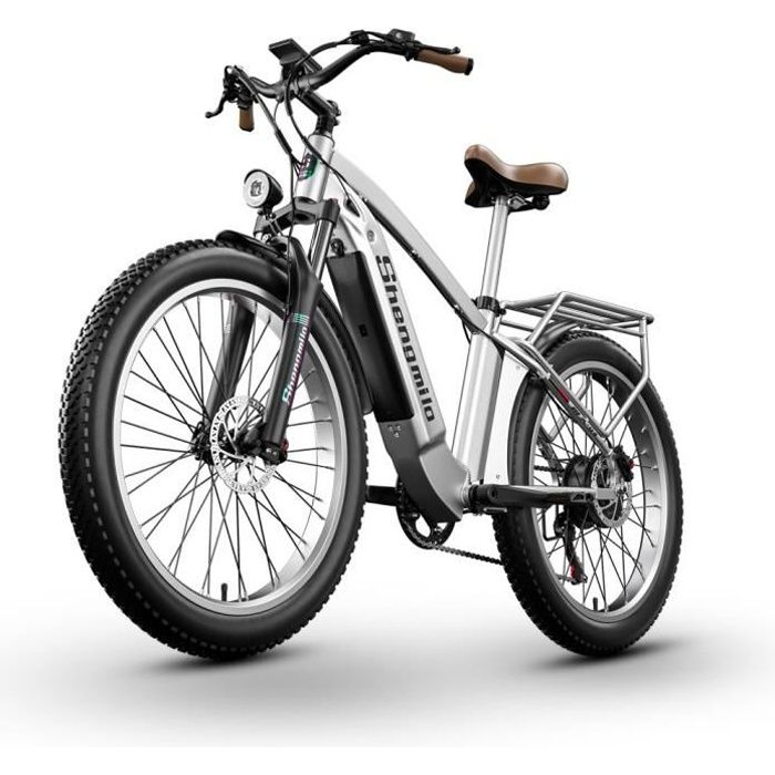 MX04 - Vélo Électrique Rétro - Bafang 1000W - Fat Bike 26 pouces - Batterie Amovible 48V15Ah - Freins Hydrauliques - Argent