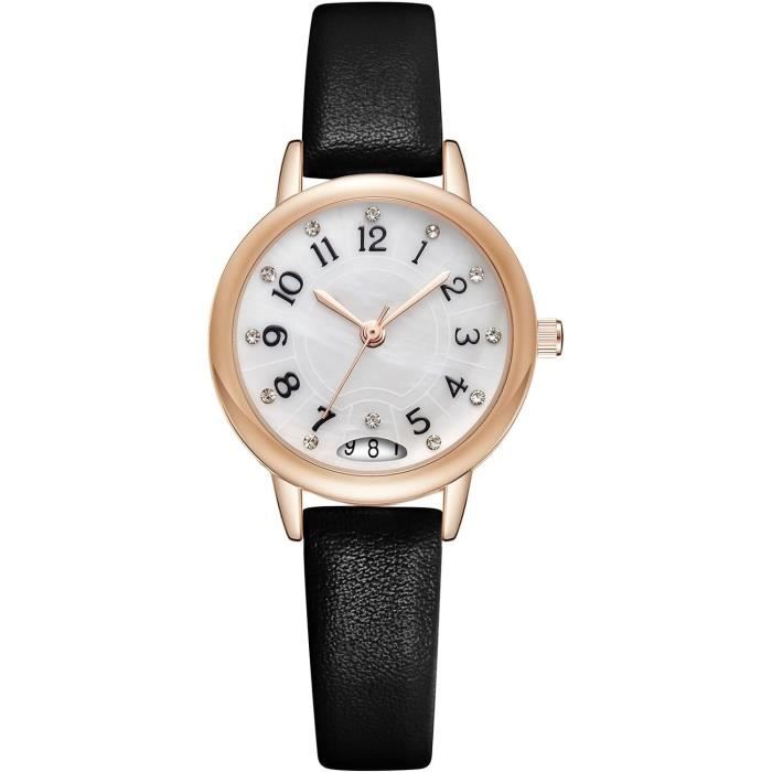 Montre Femme CIVO - Bracelet Cuir - Quartz Analogique - Étanche 3ATM - Design Élégant