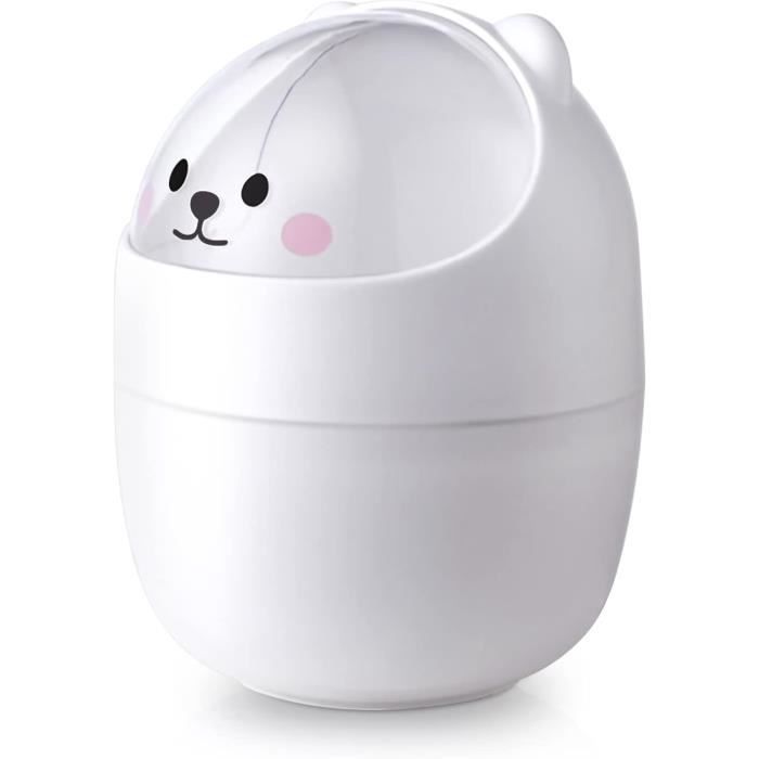 Mini Poubelle De Bureau Mignonne - 3 Pièces Avec 200 Sacs - Couvercle Rabattable - Forme Animaux