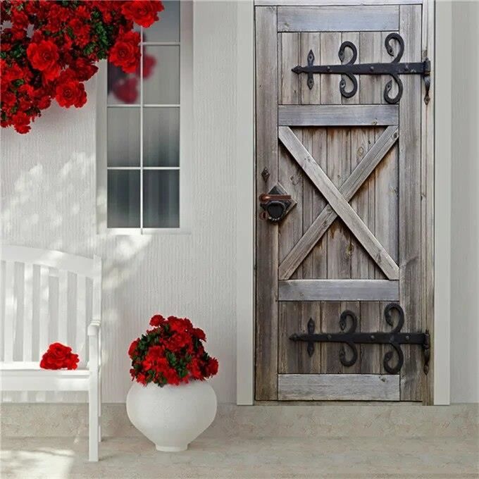 Autocollant 3D Effet Bois Pour Porte – 90 X 200 Cm – PVC Texturé – Décoration Chambre Et Salon – Amovible