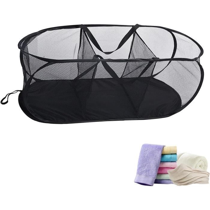 Panier à Linge Pliable En Maille – Tissu Respirant – Léger Et Facile à Ranger – Couleur Orange – HTUK