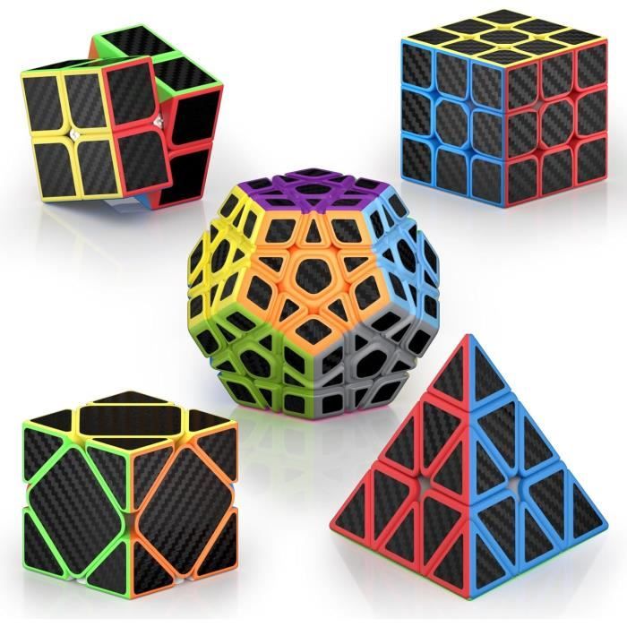 ROXENDA Ensemble Speed Cube Pyramide + Megaminx - 2 Pack Cubes Magiques Fluides Pour Enfants Et Adultes
