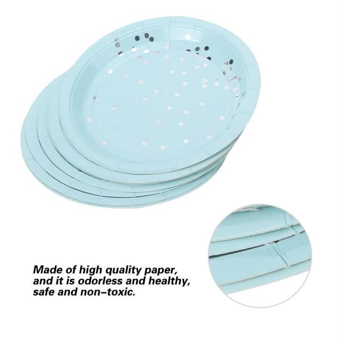 8 Pcs Assiette Jetable En Papier Plateau Gateau Plat Vaisselle Pour Barbecue Anniversaire De Noel De Mariage Bleu Gua Cdiscount Maison