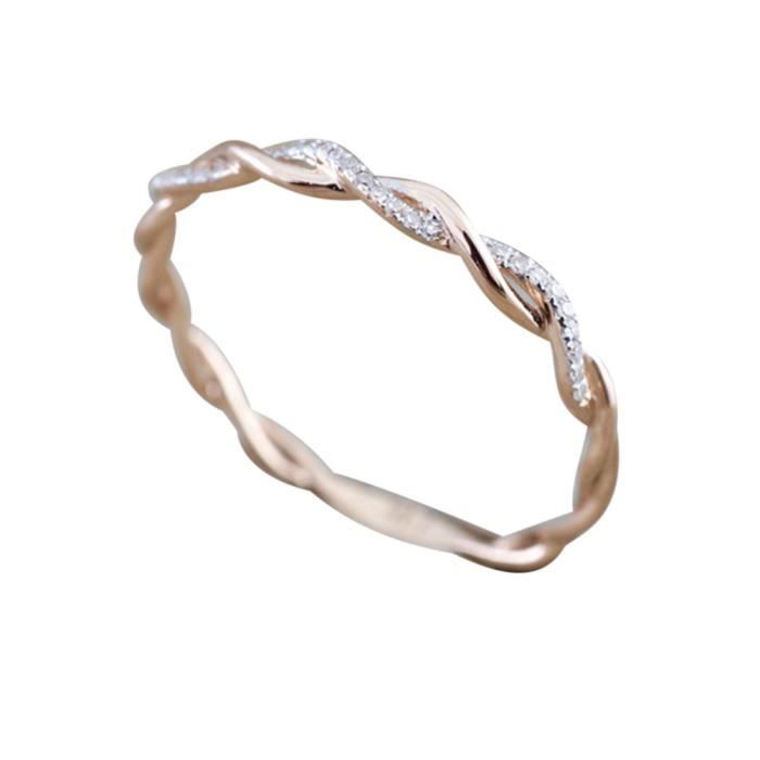 Bague De Fiancailles En Forme De Diamant Torsade Empilant L Anneau