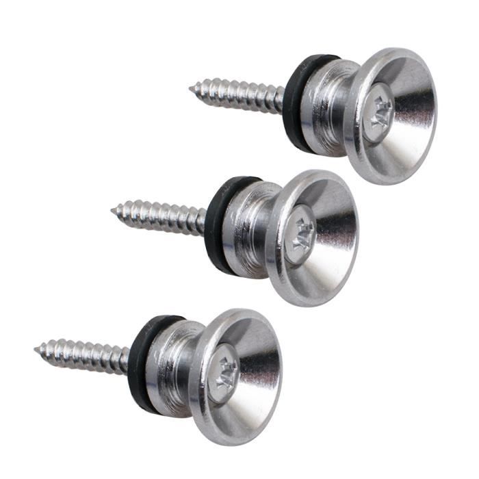 10 Boutons Fixation Sangle Guitare - Métal Pour Guitare, Basse, Ukulélé