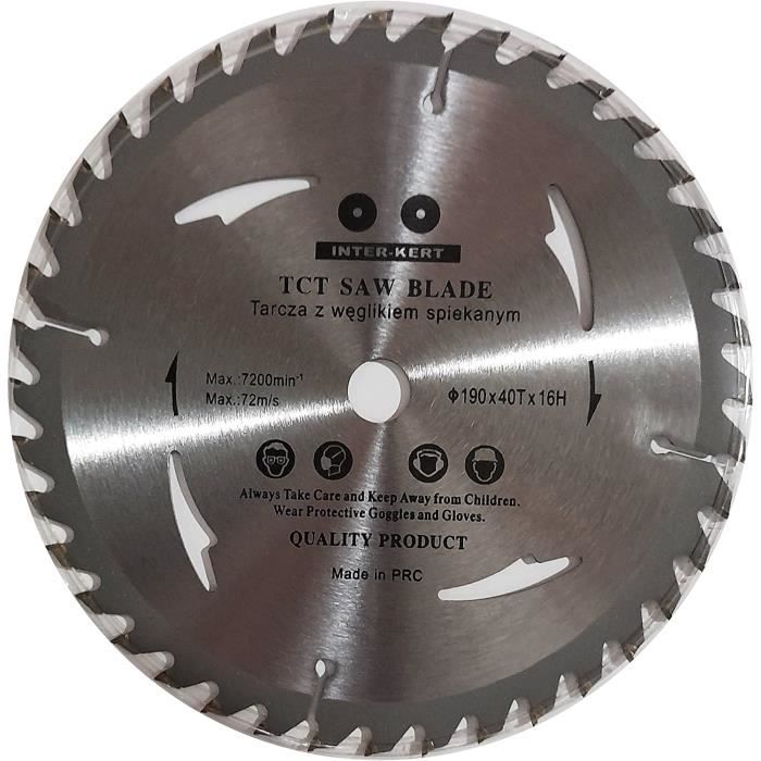 Lame de scie circulaire haute qualité 190 x 16 mm 40 dents[O311