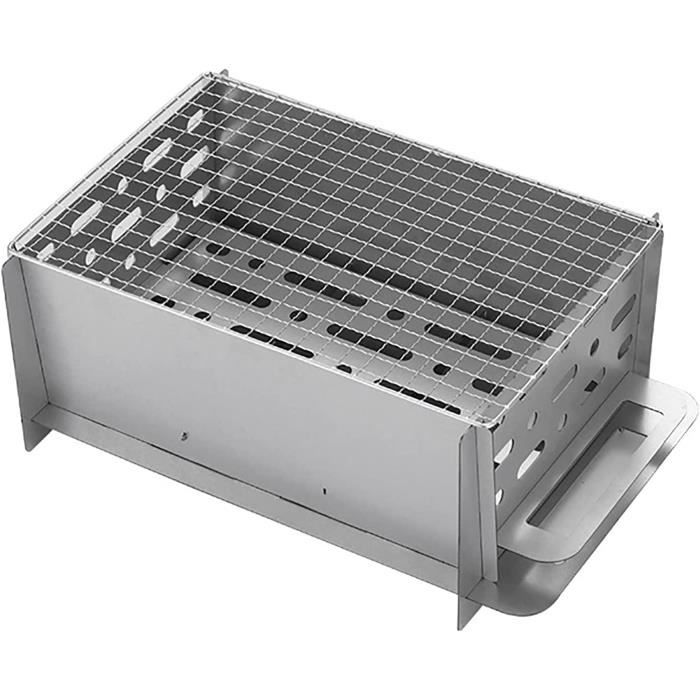 Grille Barbecue Inox 60x40cm - 3 Traverses En Acier Inoxydable Pour Charbon De Bois