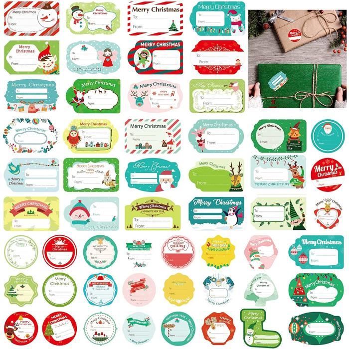 250 étiquettes Autocollantes 'Joyeux Noël' - Pour Emballage Cadeaux, Décorations - Papier Qualité écriture