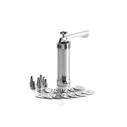Machine Churros Seringue à Pâtisserie Inox - Kit Avec 6 Douilles Pour Décorations Gâteaux Lisseur Gateau Patisserie