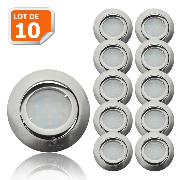 Emos Exclusive Spot LED Encastrable - Lampe Plafond Orientable 50° pour  ampoules LED 12 Spots LEDs Ronds 5 W/450 Lumens [3000K] - Cdiscount Maison