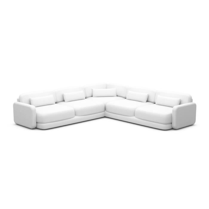 Canapé droit Blanc Cuir Luxe Confort