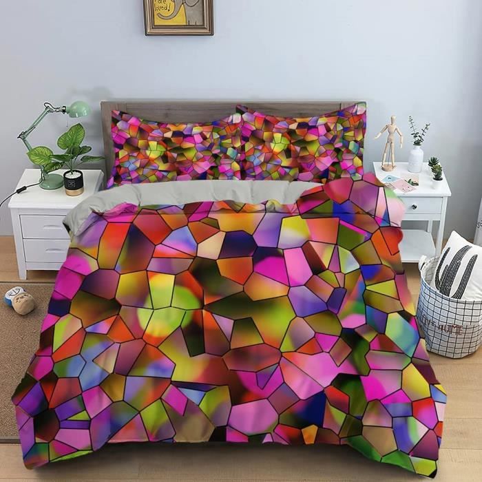 Set Letto Geometrico Homemissing - Rosso/Nero Per Camera Bambini