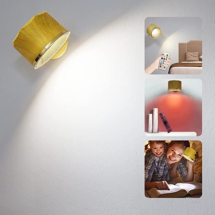 Applique Murale Interieur LED,16 Couleurs Lampe Murale Sans Fil Touch à  Télécommande, Image Lampe Batterie Rechargeable Lampe [272] - Cdiscount  Maison