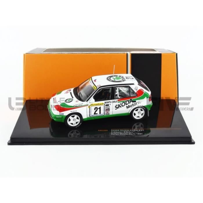 Voiture Miniature de Collection - IXO 1/43 - SKODA Felicia Kit Car - Monte Carlo 1997 - White / Green / Red - RAC388