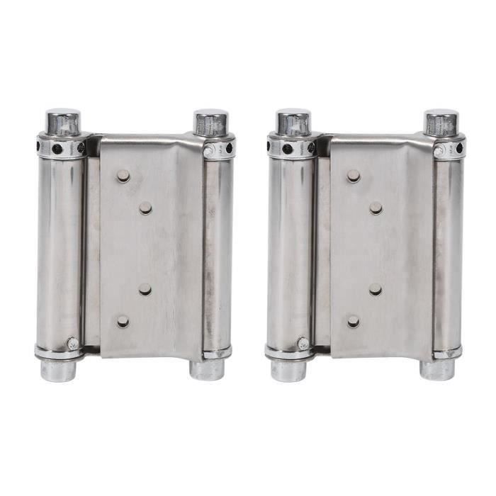 Pour porte battante et battante Épaisseur : 3 mm Charnière de porte battante Double action En acier inoxydable 76 mm Jusqu/'à 15 kg