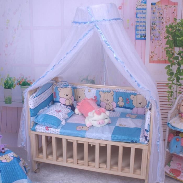 Ciel Rond De Lit Moustiquaire Baldaquin Pour Enfant Bebe Voile Dentelle Deco Bleu Cdiscount Puericulture Eveil Bebe