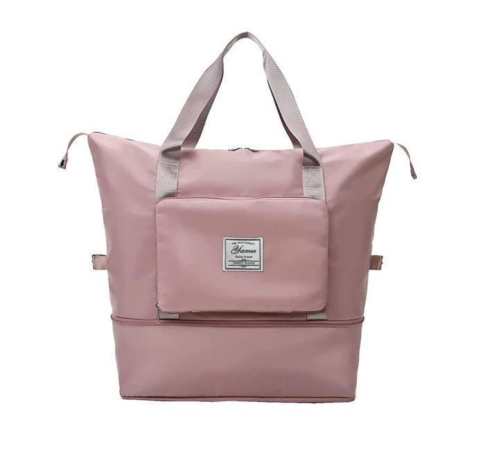 Sac de voyage extensible grande capacité sac pliable séparation sèche et  humide sport yoga sac de gym - Rose 02