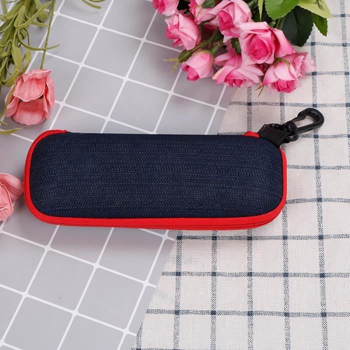 Étui à Lunettes Lunettes de Soleil Pochette Souple Avec Clip de
