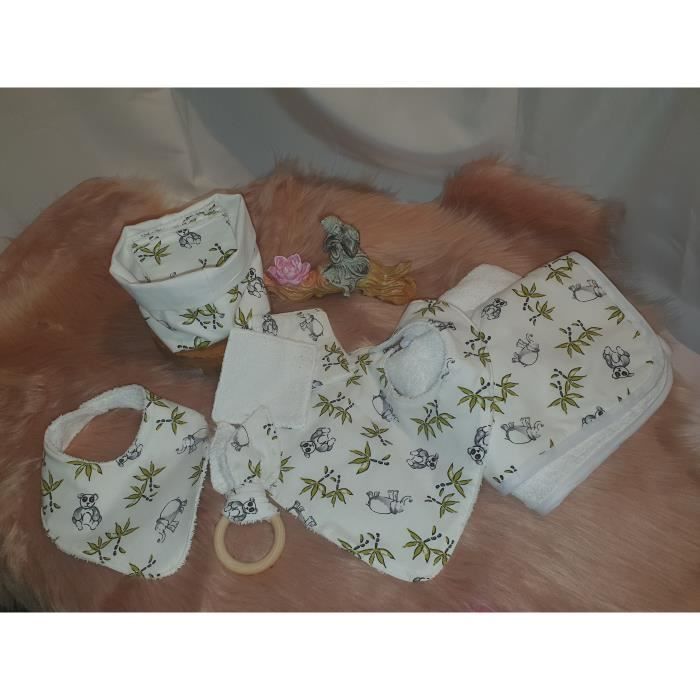 Kit naissance textile bébé blanc à motifs