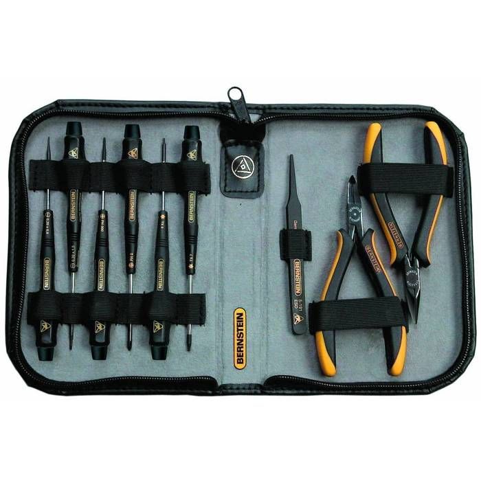 Sacoche à outils - BERNSTEIN TOOLS FOR ELECTRONICS - 2251 - Cuir synthétique - Antistatique - Noir