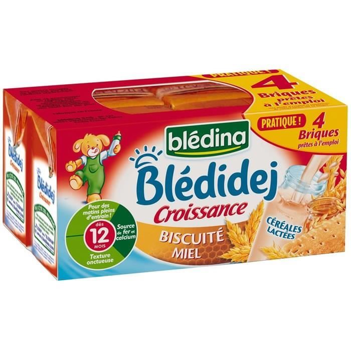 LOT DE 8 - BLEDINA : Blédidej - Céréales lactées biscuité miel dès 12 mois  4 x 250 ml - Achat / Vente céréales bébé LOT DE 8 - BLEDINA : Blédidej 