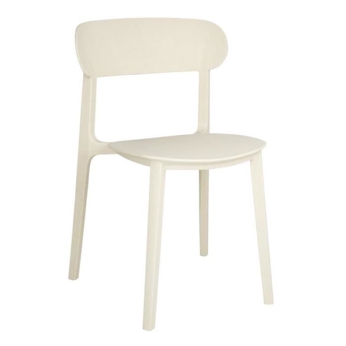 chaise de jardin pliante bolero eden ecoconçue - crème et blanc - contemporain