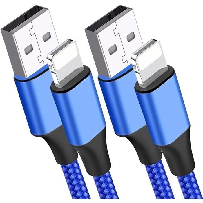 Câble De Charge Rapide 2.4A Pour IPhone - Nylon Tressé, 30 Cm, Marque XSSIVE