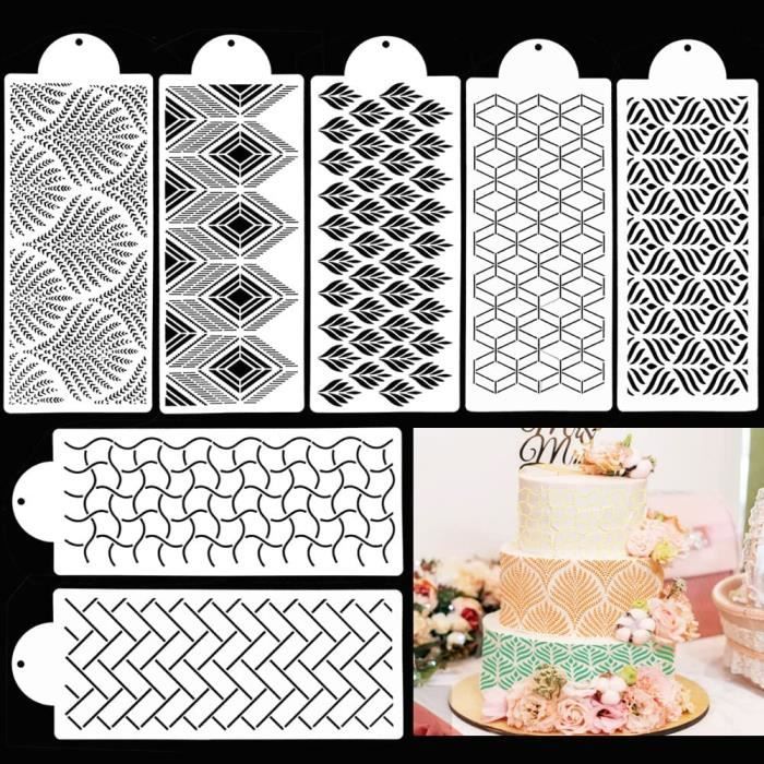 Lot De 16 Pochoirs à Gâteau Réutilisables En Plastique PET - Motifs Dentelle Pour Décoration Gâteaux, Chocolat, Sucre