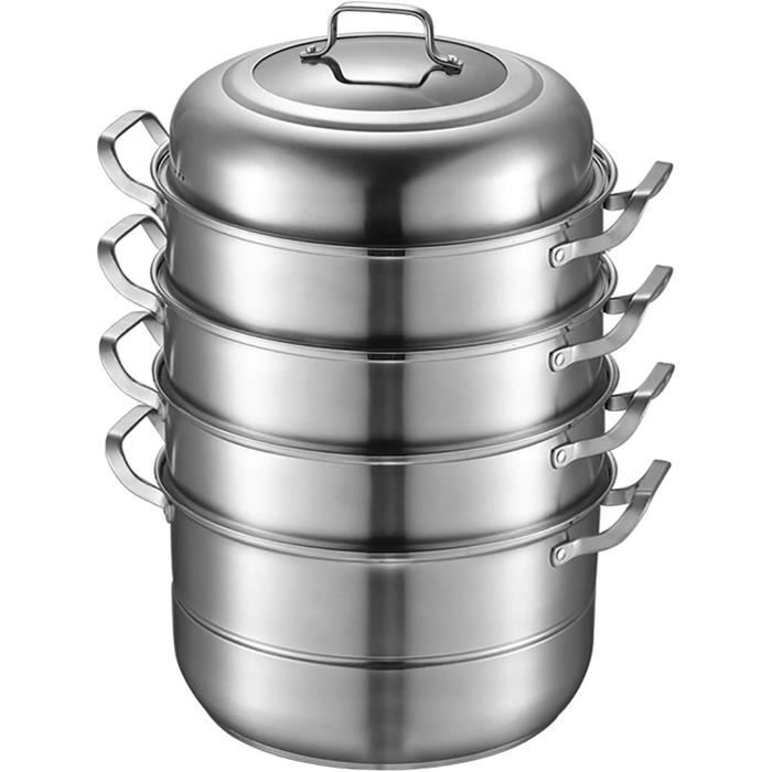 Stoompan - Rijst- en Groentestomer 3-Delig - 24 cm - 5L - Roestvrijstaal Met Glasdeksel Stoompan - Rijst- en Groentestomer 3-Delig - 24 cm - 5L - Roestvrijstaal Met Glasdeksel