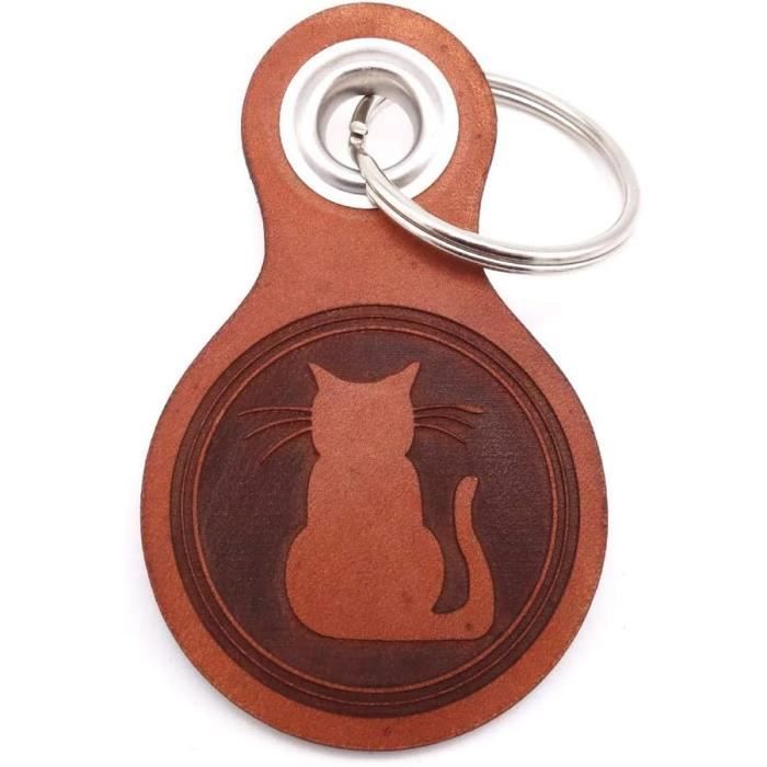 Porte-clés universel en cuir véritable avec impression