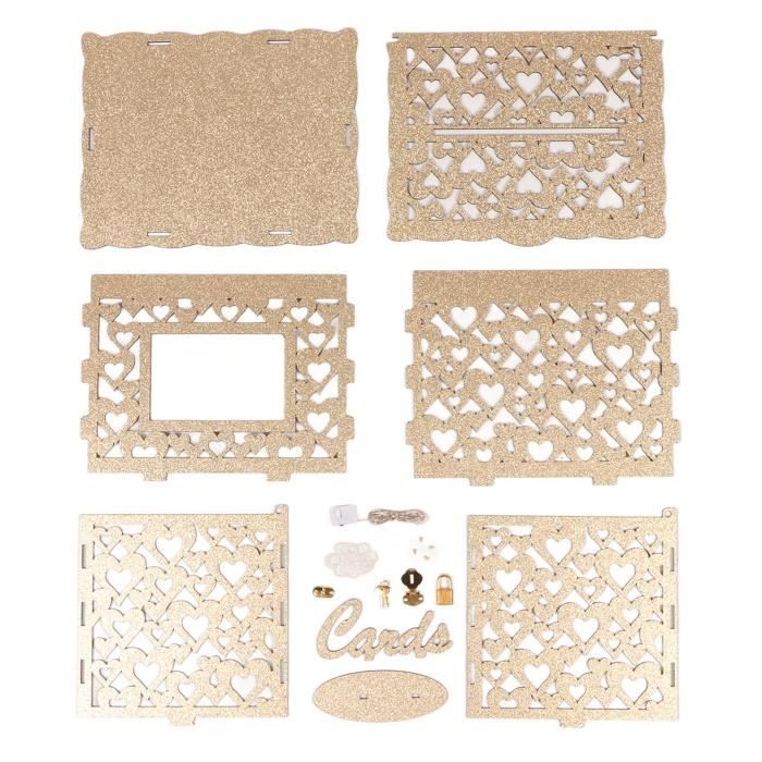 Boîte à Cartes De Mariage Noire Pour Fête, Mariage