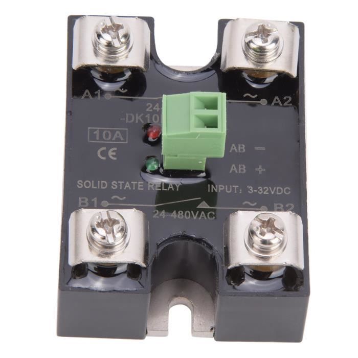 Relais à Semi-Conducteurs SSR-40 DD - Entrée DC 3-32V, Sortie DC 5-110V, 40A, Pour Contrôle Température Et Automatisme