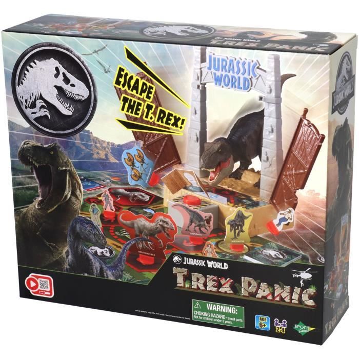 Jeu De Société EPOCH – Jurassic World T-Rex Escape Avec Figurine T-Rex Pour 5 Ans Et Plus
