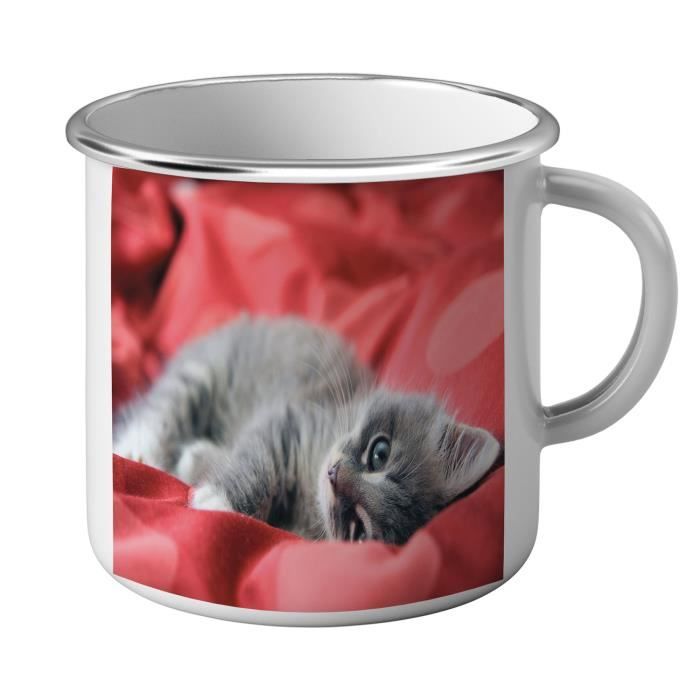 Mug Emaille Metal Chat Mignon Chaton Cdiscount Maison
